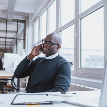 man attending live class