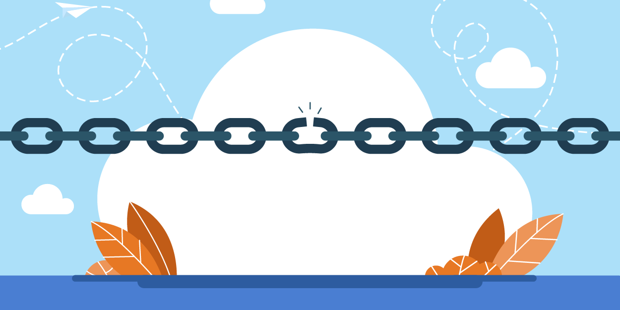 A broken chain link, representing how PO creation errors affect the supply chain.